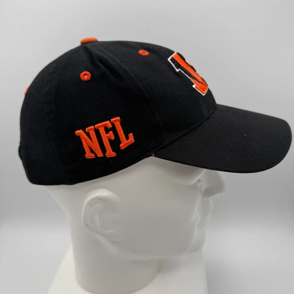 Vintage Y2K NFL Cincinnati Bengals Hat OS Black Embroidered Strap Back